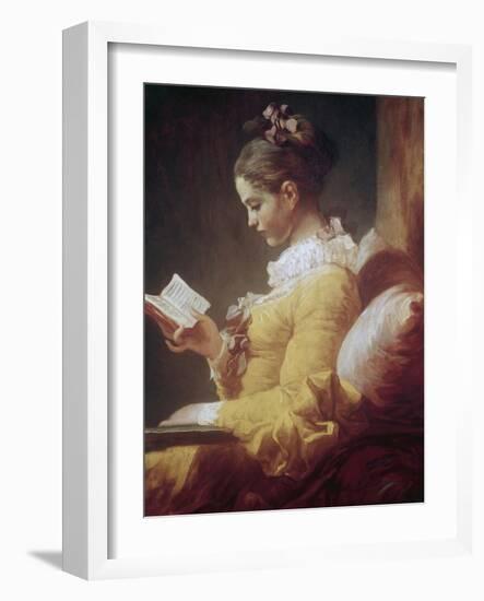 Young Girl Reading-Jean-Honoré Fragonard-Framed Giclee Print