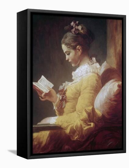 Young Girl Reading-Jean-Honoré Fragonard-Framed Stretched Canvas