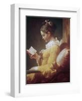 Young Girl Reading-Jean-Honoré Fragonard-Framed Giclee Print