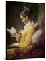 Young Girl Reading-Jean-Honoré Fragonard-Stretched Canvas