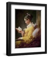 Young Girl Reading-Jean-Honoré Fragonard-Framed Giclee Print