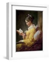 Young Girl Reading-Jean-Honoré Fragonard-Framed Giclee Print