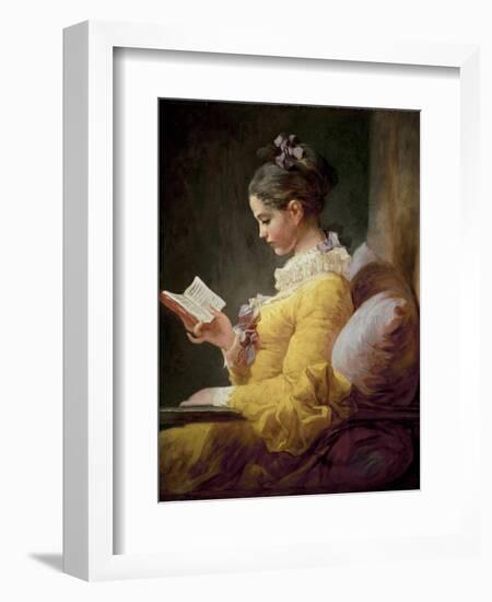 Young Girl Reading-Jean-Honoré Fragonard-Framed Giclee Print