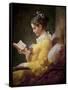 Young Girl Reading-Jean-Honoré Fragonard-Framed Stretched Canvas