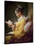 Young Girl Reading-Jean-Honoré Fragonard-Stretched Canvas