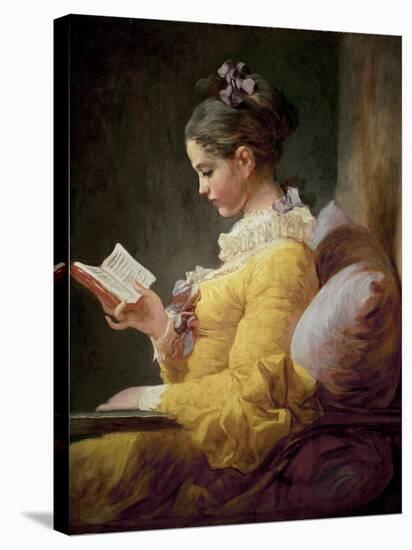 Young Girl Reading-Jean-Honoré Fragonard-Stretched Canvas