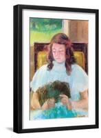 Young Girl Reading-Mary Cassatt-Framed Art Print