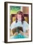 Young Girl Reading-Mary Cassatt-Framed Art Print