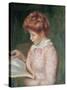 Young Girl Reading-Pierre-Auguste Renoir-Stretched Canvas