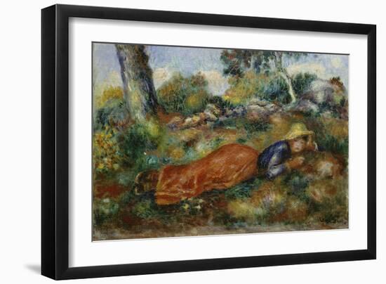 Young Girl Resting in the Shadow (Jeune Fille Couchée Sur L'Herbe), C. 1890-95-Pierre-Auguste Renoir-Framed Giclee Print