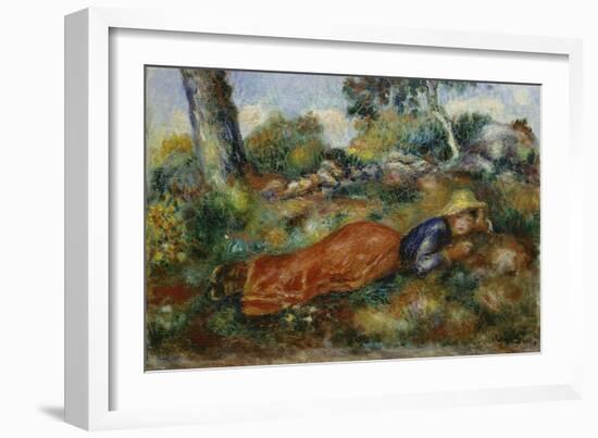 Young Girl Resting in the Shadow (Jeune Fille Couchée Sur L'Herbe), C. 1890-95-Pierre-Auguste Renoir-Framed Giclee Print