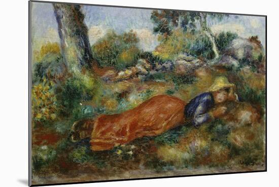 Young Girl Resting in the Shadow (Jeune Fille Couchée Sur L'Herbe), C. 1890-95-Pierre-Auguste Renoir-Mounted Giclee Print