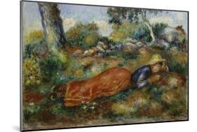 Young Girl Resting in the Shadow (Jeune Fille Couchée Sur L'Herbe), C. 1890-95-Pierre-Auguste Renoir-Mounted Giclee Print