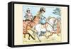 Young Girl Rides a White Horse Followed by a Suitor-Randolph Caldecott-Framed Stretched Canvas