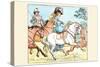 Young Girl Rides a White Horse Followed by a Suitor-Randolph Caldecott-Stretched Canvas