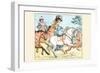 Young Girl Rides a White Horse Followed by a Suitor-Randolph Caldecott-Framed Art Print