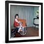 Young Girl Rides Her New Tricycle in the House, Ca. 1967-null-Framed Photographic Print