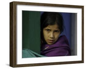 Young Girl's Face, Nepal-David D'angelo-Framed Photographic Print