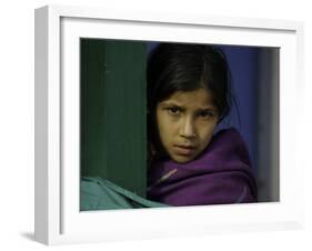 Young Girl's Face, Nepal-David D'angelo-Framed Photographic Print