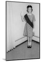 Young Girl Scout Makes Oath and Pledge, Ca. 1963-null-Mounted Photographic Print