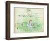 Young Girl Seated on the Lawn, 1882 (W/C on Paper)-Berthe Morisot-Framed Giclee Print