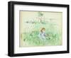 Young Girl Seated on the Lawn, 1882 (W/C on Paper)-Berthe Morisot-Framed Giclee Print