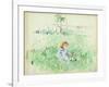 Young Girl Seated on the Lawn, 1882 (W/C on Paper)-Berthe Morisot-Framed Giclee Print