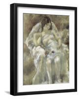 Young Girl Seated with Flowers-Jules Pascin-Framed Giclee Print