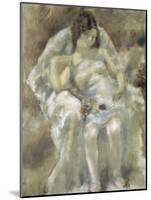 Young Girl Seated with Flowers-Jules Pascin-Mounted Giclee Print