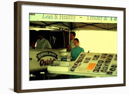 Young Girl Selling Different Meats at a Greenmarket, Union Squar-Sabine Jacobs-Framed Photographic Print