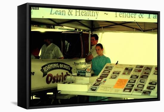 Young Girl Selling Different Meats at a Greenmarket, Union Squar-Sabine Jacobs-Framed Stretched Canvas