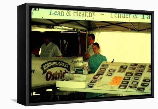 Young Girl Selling Different Meats at a Greenmarket, Union Squar-Sabine Jacobs-Framed Stretched Canvas