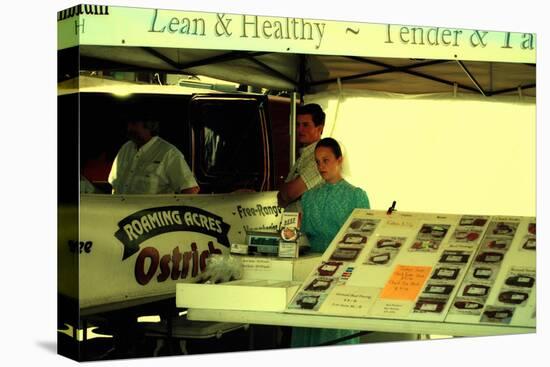 Young Girl Selling Different Meats at a Greenmarket, Union Squar-Sabine Jacobs-Stretched Canvas