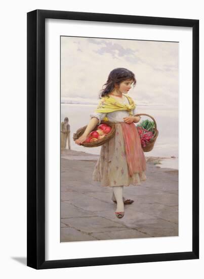 Young Girl Selling Fruits and Vegetables-Eugen Von Blaas-Framed Giclee Print