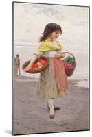 Young Girl Selling Fruits and Vegetables-Eugen Von Blaas-Mounted Giclee Print