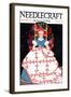 Young Girl Sews A Quilt-Needlecraft Magazine-Framed Art Print