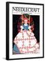 Young Girl Sews A Quilt-Needlecraft Magazine-Framed Art Print