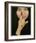 Young Girl Shows Her Inked Finger, Even Though She Was Too Young to Vote, in Karbala, Iraq-null-Framed Photographic Print