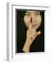 Young Girl Shows Her Inked Finger, Even Though She Was Too Young to Vote, in Karbala, Iraq-null-Framed Photographic Print