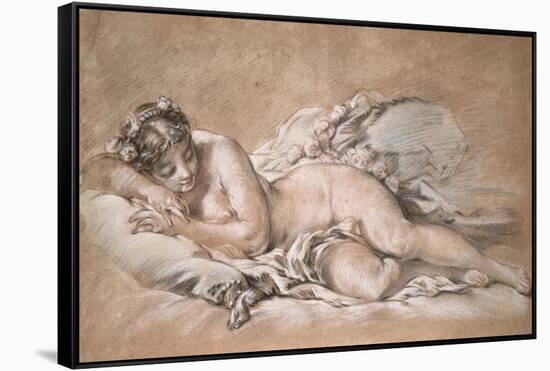 Young Girl Sleeping, c.1758-Francois Boucher-Framed Stretched Canvas