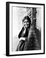 Young Girl Smiling-Edward S^ Curtis-Framed Giclee Print