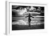 Young Girl Standing on a Beach-Rory Garforth-Framed Photographic Print
