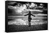 Young Girl Standing on a Beach-Rory Garforth-Framed Stretched Canvas