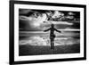 Young Girl Standing on a Beach-Rory Garforth-Framed Photographic Print