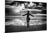 Young Girl Standing on a Beach-Rory Garforth-Mounted Photographic Print