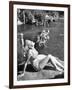 Young Girl Sunbathing at the Venetian Pool-Allan Grant-Framed Photographic Print