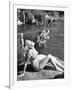 Young Girl Sunbathing at the Venetian Pool-Allan Grant-Framed Photographic Print