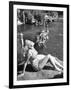 Young Girl Sunbathing at the Venetian Pool-Allan Grant-Framed Photographic Print