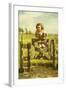 Young Girl Swinging on a Gate-John George Brown-Framed Giclee Print