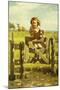 Young Girl Swinging on a Gate-John George Brown-Mounted Giclee Print